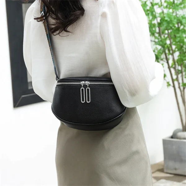 Elegant Designer Genuine Leather High Quality Cowhide Shoulder Tote Bag - Image 2