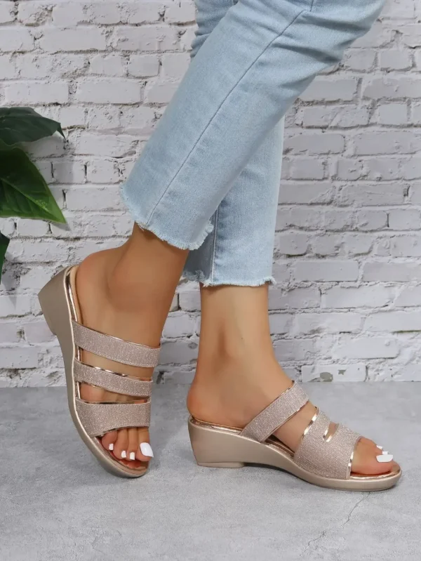 Elegant Platform Open-Toed Retro Style Outdoor Thick Bottom Sandal - Image 2