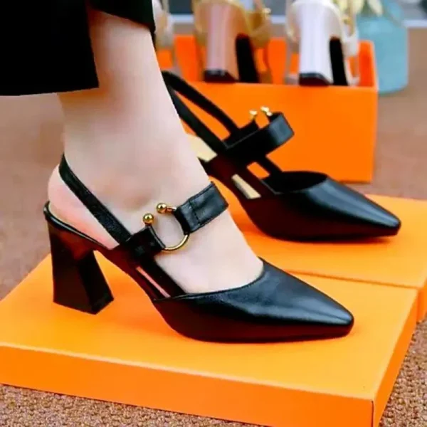 Elegant Pointed Toe Party Hollow Out High Heels Pumps - Image 2