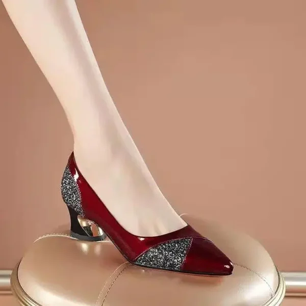 Elegant Pointed Toe Shallow Slip-On Evening Party High Heels Pumps