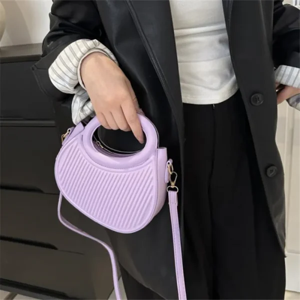 Elegant Sequined Synthetic Leather Chic Stripe Design Versatile Shoulder Crossbody Bags - Image 3