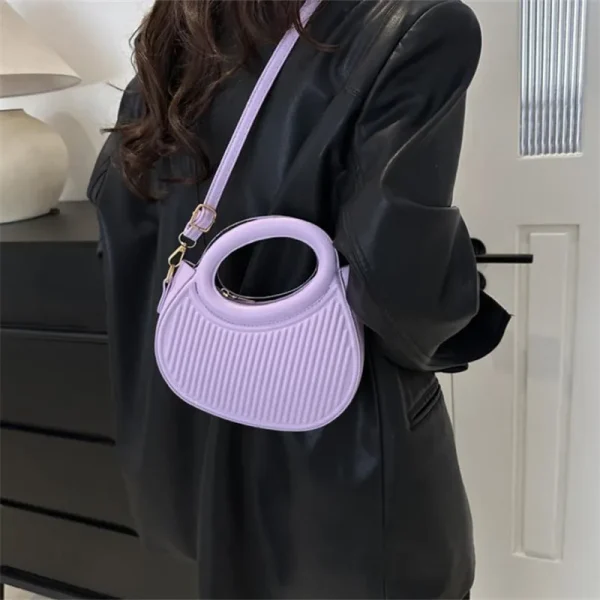 Elegant Sequined Synthetic Leather Chic Stripe Design Versatile Shoulder Crossbody Bags - Image 2