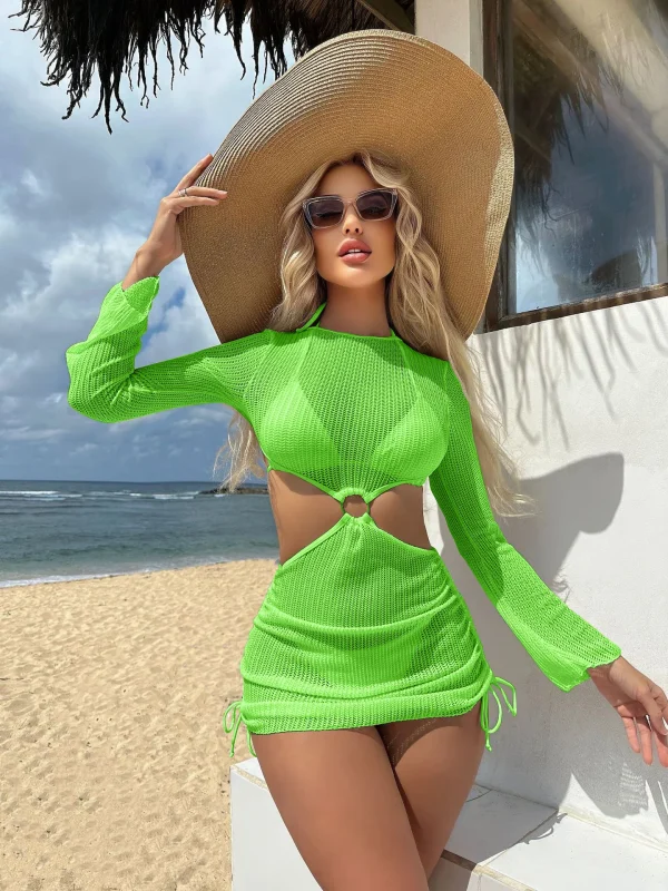 Elegant Solid Spandex Beach style Three-Piece Swimwear - Image 6