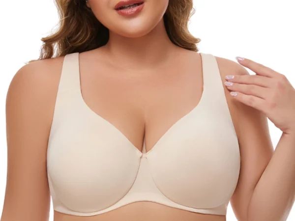Full Coverage Seamless Unlined Unpadded Everyday Support Comfort Plus Size Underwire Bra - Image 7