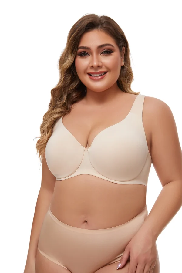 Full Coverage Seamless Unlined Unpadded Everyday Support Comfort Plus Size Underwire Bra