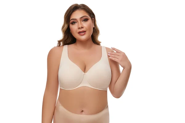 Full Coverage Seamless Unlined Unpadded Everyday Support Comfort Plus Size Underwire Bra - Image 4