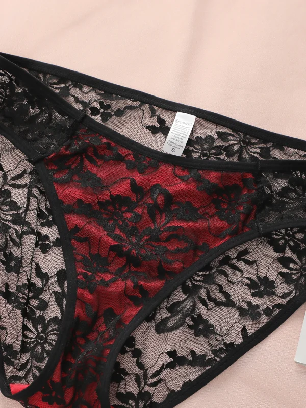 Gathering Anti Sagging Lace Flower Contrasting Design With Double Buckle Adjustable Bra - Image 5