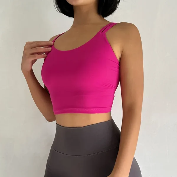 Lingerie Push Up Fixed Pad Back knotted Underwear Running Vest Gym Tops - Image 2