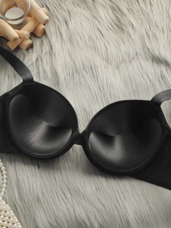 Lingerie Soild Color Brassiere Push Up Bra 3/4 Cup Comfortable Intimates Underwear Panties Set - Image 5