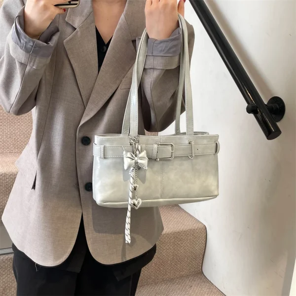Luxury Designer Belt Buckle Design Shoulder Totes With Pendant Satchels Handbags - Image 5