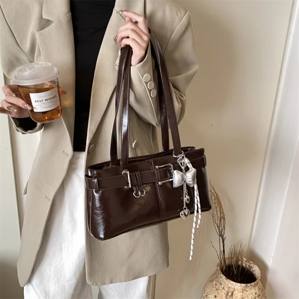 Luxury Designer Belt Buckle Design Shoulder Totes With Pendant Satchels Handbags - Image 3