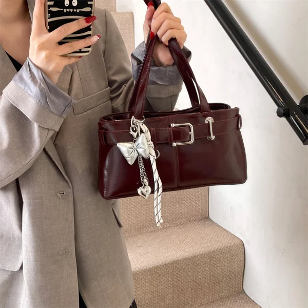 Luxury Designer Belt Buckle Design Shoulder Totes With Pendant Satchels Handbags - Image 9