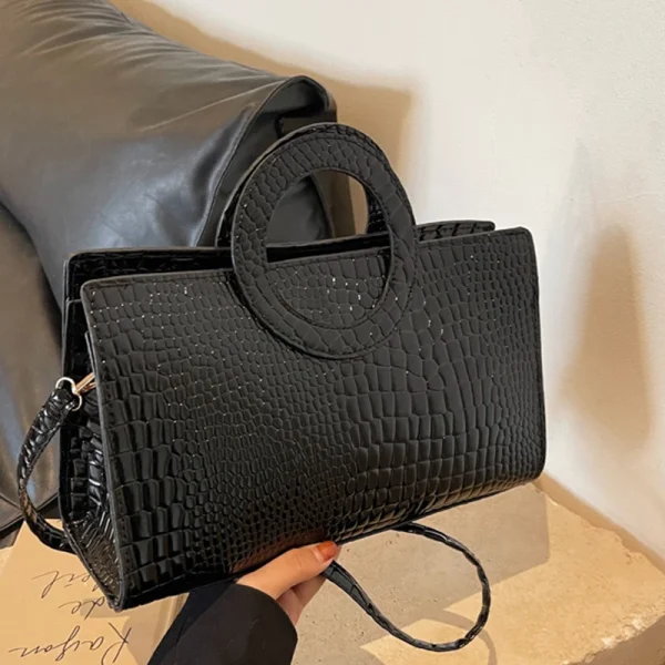 Luxury Designer PU Leather Crocodile Pattern Versatile Shoulder Crossbody Bag - Image 5