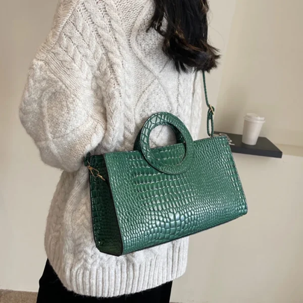 Luxury Designer PU Leather Crocodile Pattern Versatile Shoulder Crossbody Bag - Image 15