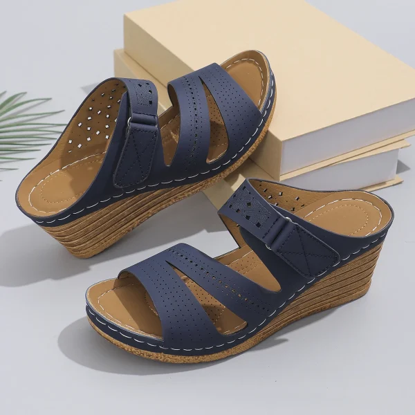 Luxury Designer Slides Outdoor Beach Style Platform Wedges Heels Sandal - Image 6