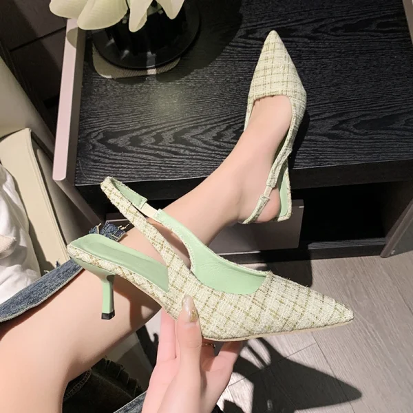 Luxury Designer Sling-backs Pointed Toe High Heels Sandal - Image 10