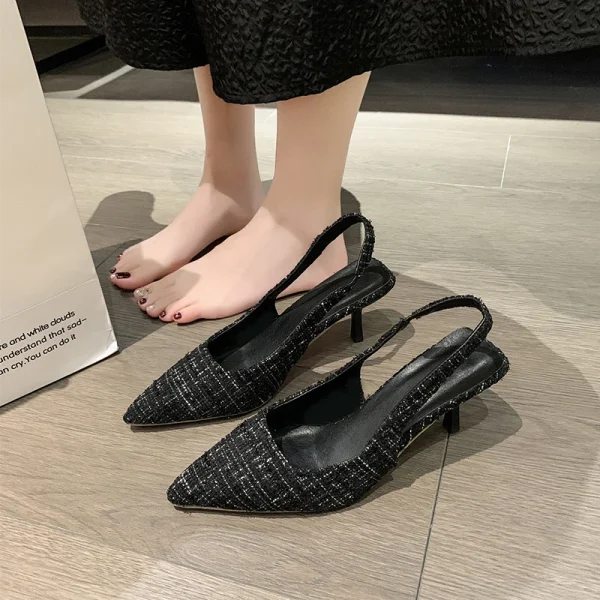 Luxury Designer Sling-backs Pointed Toe High Heels Sandal - Image 5