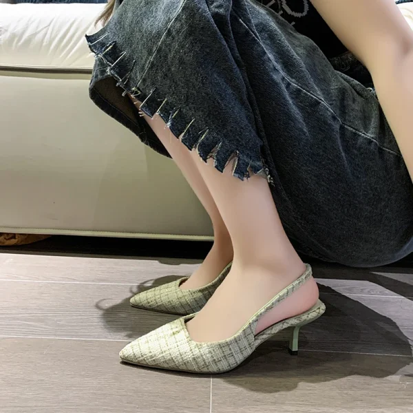 Luxury Designer Sling-backs Pointed Toe High Heels Sandal - Image 9