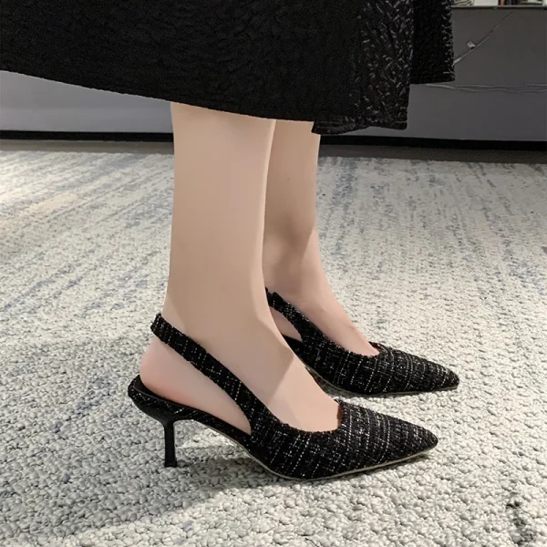 Luxury Designer Sling-backs Pointed Toe High Heels Sandal - Image 6
