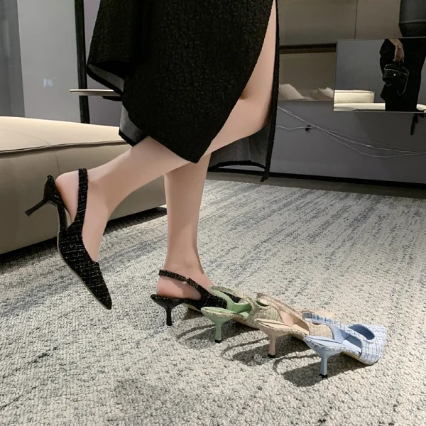 Luxury Designer Sling-backs Pointed Toe High Heels Sandal - Image 12