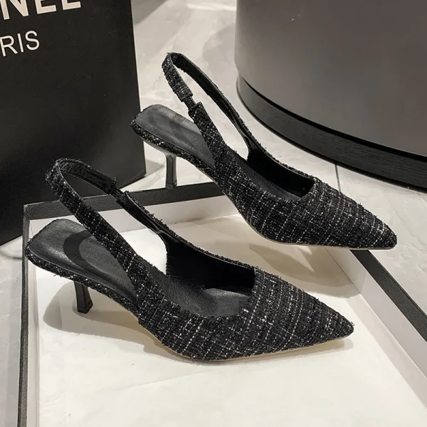Luxury Designer Sling-backs Pointed Toe High Heels Sandal - Image 7