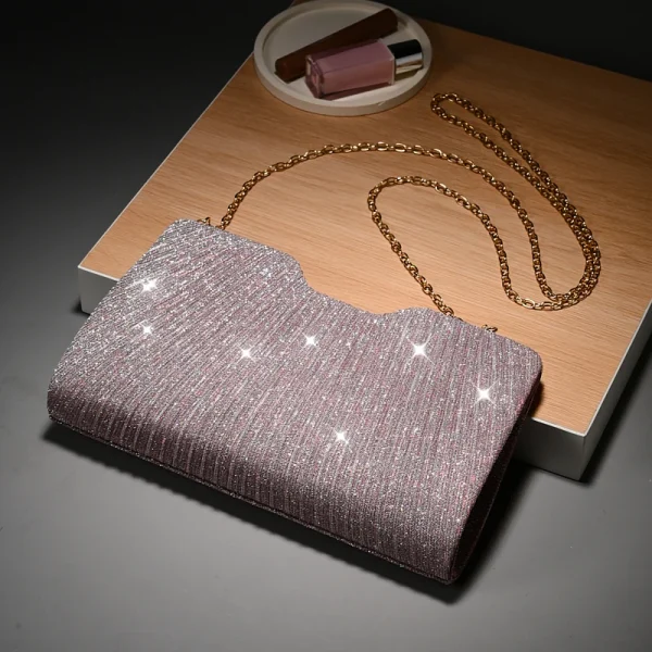 Luxury Light Pattern Chain Simple And Versatile Wedding Party Evening Shoulder Bag - Image 7