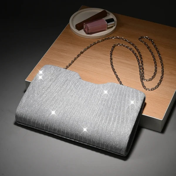 Luxury Light Pattern Chain Simple And Versatile Wedding Party Evening Shoulder Bag - Image 5