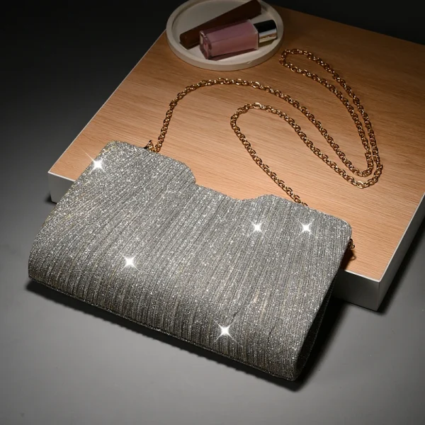Luxury Light Pattern Chain Simple And Versatile Wedding Party Evening Shoulder Bag - Image 12