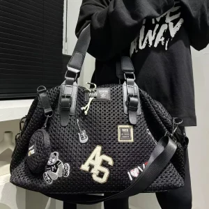 Mesh Nylon Adhesive Large Capacity Splicing Short Distance Travel Casual Handbag