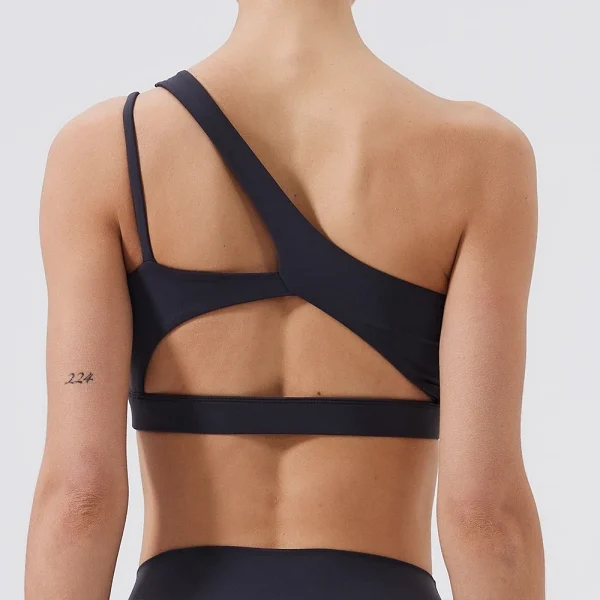 One Shoulder Shockproof Breathable Gym Yoga Running Bra - Image 4