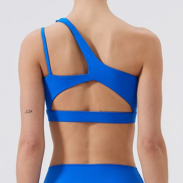 One Shoulder Shockproof Breathable Gym Yoga Running Bra - Image 6