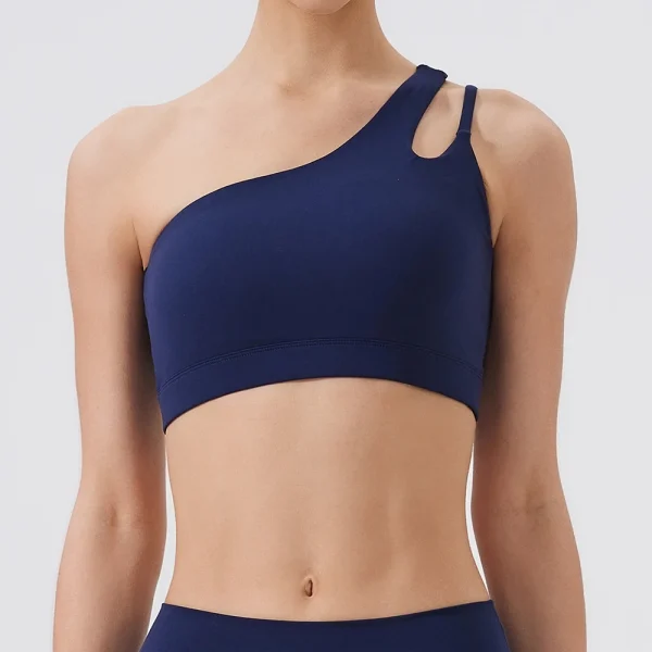 One Shoulder Shockproof Breathable Gym Yoga Running Bra - Image 7