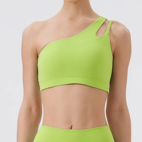 One Shoulder Shockproof Breathable Gym Yoga Running Bra - Image 9