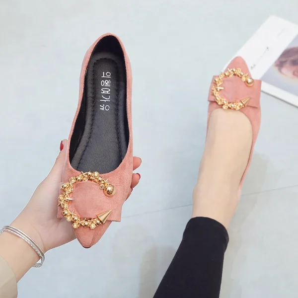 Comfortable Pointed Toe Non-slip Wear-resistant Simple Metal Decorative Sandal