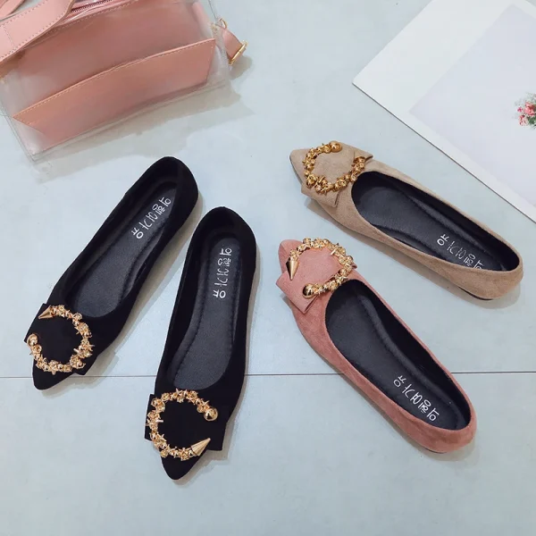 Comfortable Pointed Toe Non-slip Wear-resistant Simple Metal Decorative Sandal - Image 5