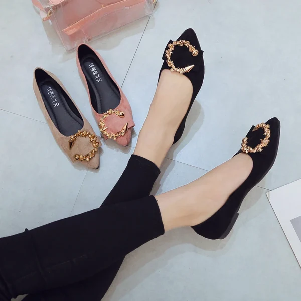 Comfortable Pointed Toe Non-slip Wear-resistant Simple Metal Decorative Sandal - Image 6