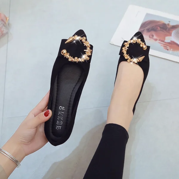 Comfortable Pointed Toe Non-slip Wear-resistant Simple Metal Decorative Sandal - Image 4
