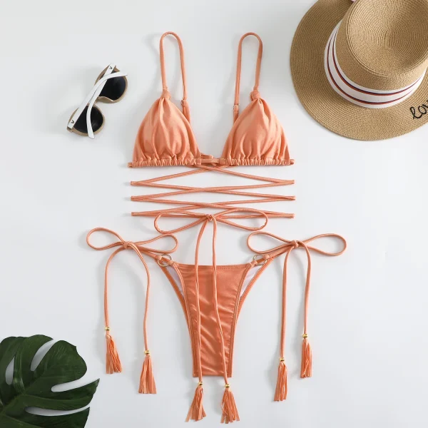 Push up Swimming for Bathing Suit Swimsuits Bandage Bikinis Set - Image 8