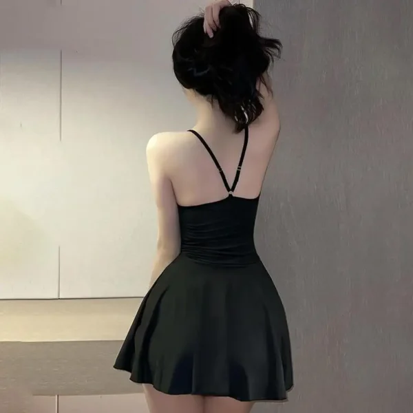 Ruffled Bandage Smooth Uniform Slip Night Club Outfits Allure Backless Pleated Micro Mini Dress - Image 4