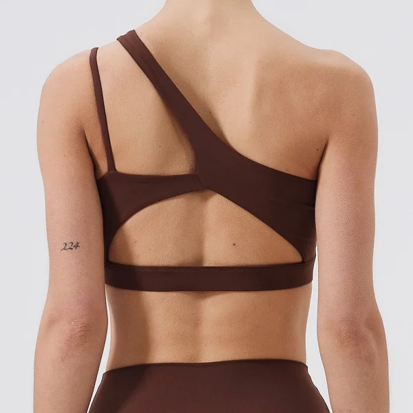 One Shoulder Shockproof Breathable Gym Yoga Running Bra - Image 2