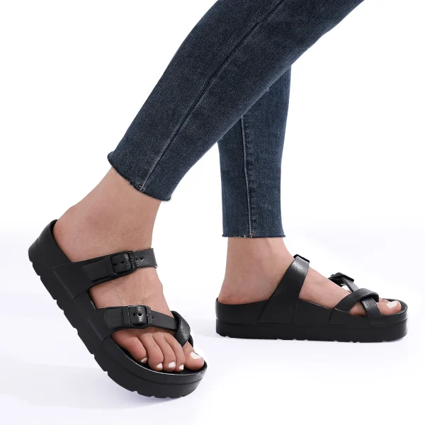 Soft Thick Sole Flip-flops Outdoor Beach Style Platform Sandals - Image 3