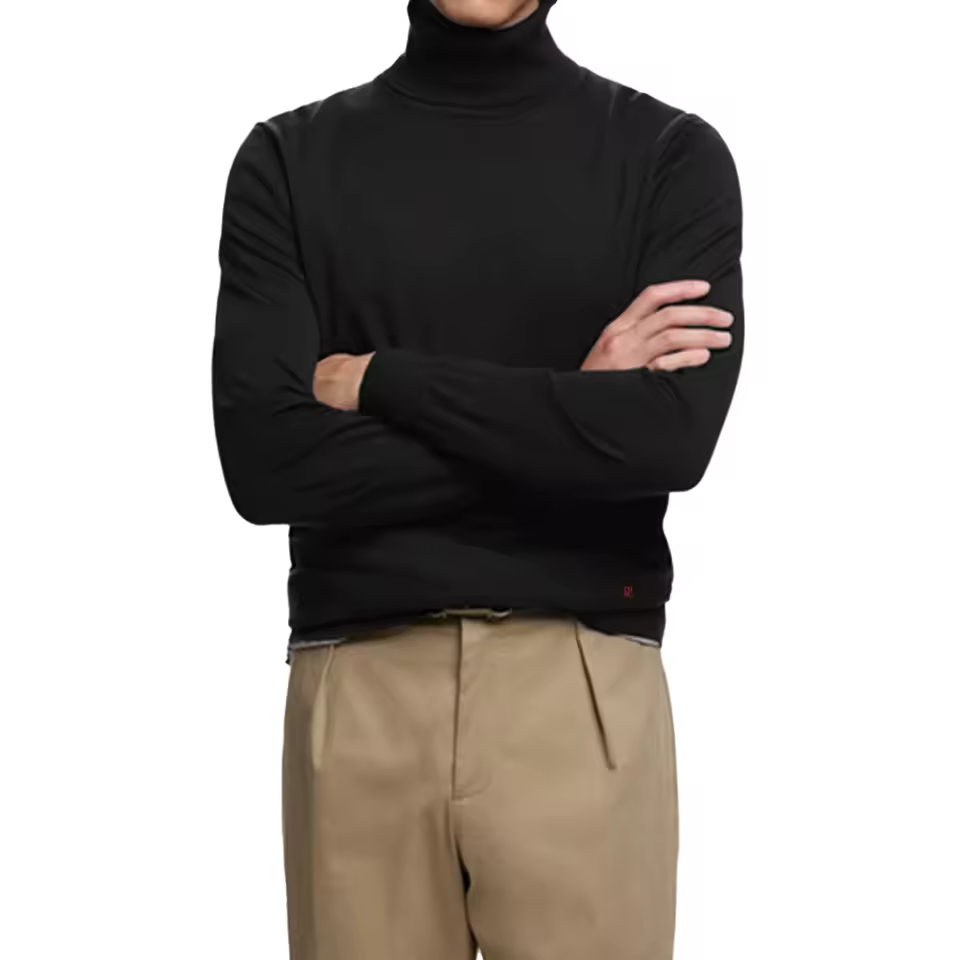 Casual Solid Color Warm Pullover High Quality Slim High Neck Turtleneck Sweatshirts