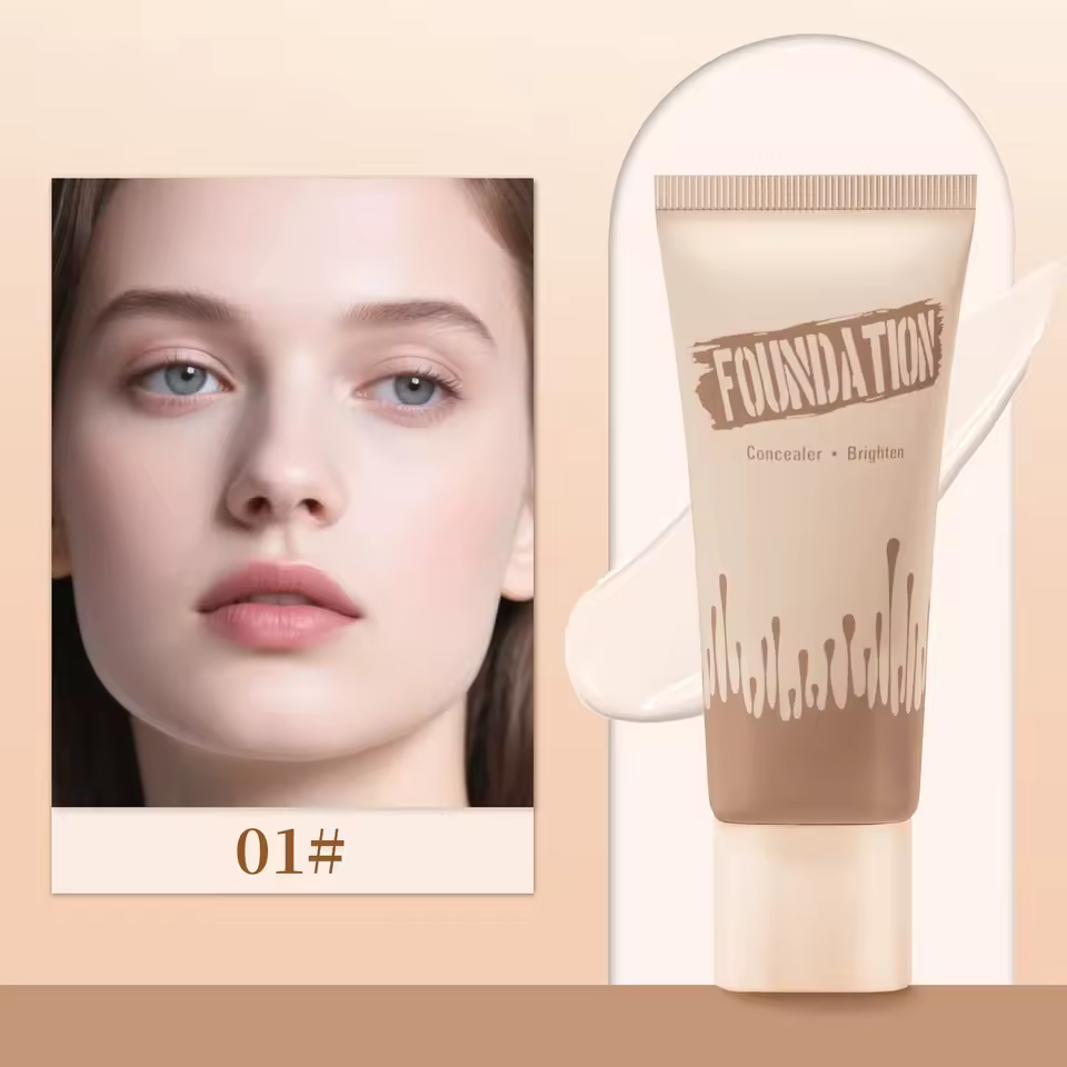 Full Coverage Long Lasting Waterproof Hydrating 2-In-1 Oil Control Liquid Foundation And Conceal