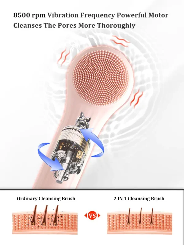 Waterproof Facial Cleansing Brush Rechargeable Exfoliating Electric Face Scrubber. - Image 3