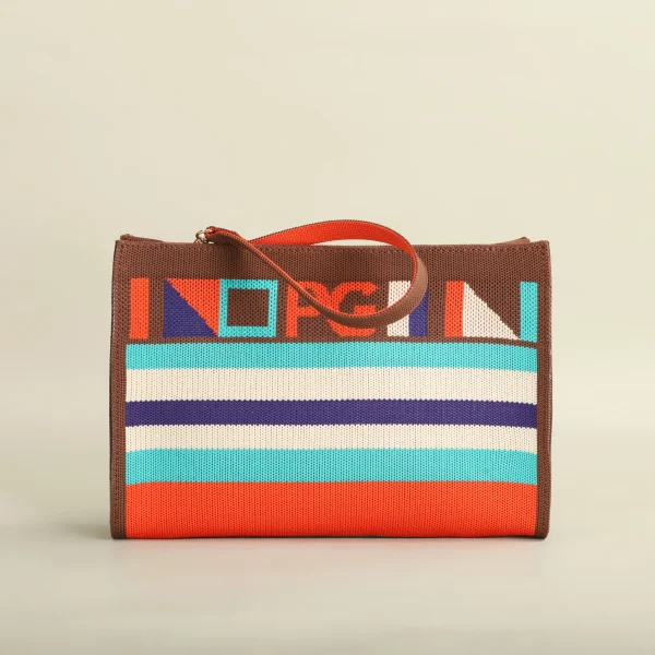 Unique Style Design Hopping Colorful Striped Handbag - Image 4