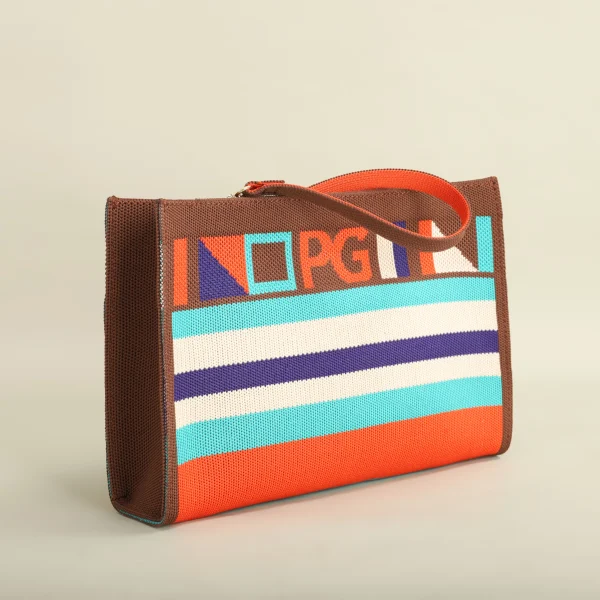 Unique Style Design Hopping Colorful Striped Handbag - Image 5