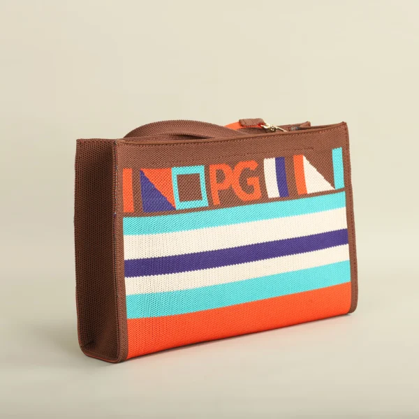 Unique Style Design Hopping Colorful Striped Handbag - Image 6