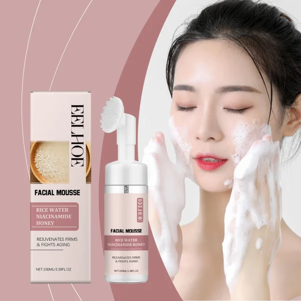 Rice Facial Cleanser Exfoliating Remove Dirt Anti Acne Oil Control.