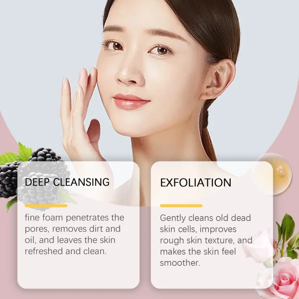 Rice Facial Cleanser Exfoliating Remove Dirt Anti Acne Oil Control. - Image 3