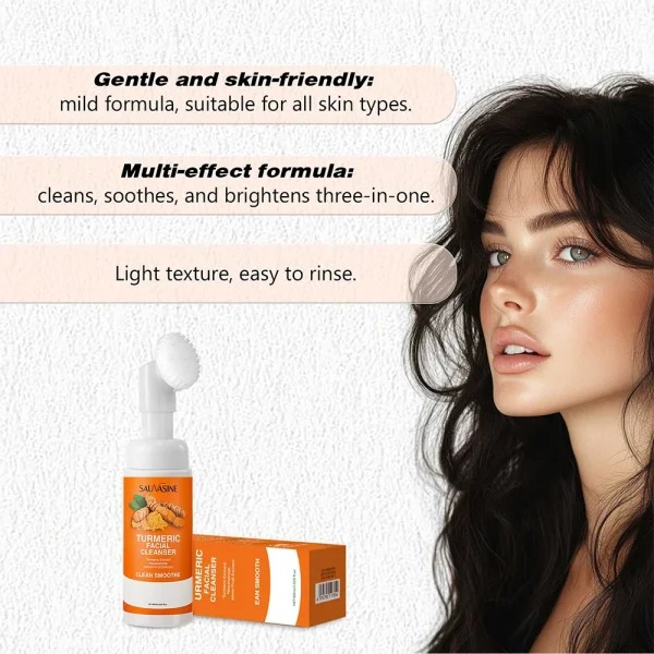 Cleanser Moisturize Facial Brightening Skin Tone Face Wash Foam with Brush Skin Care. - Image 6